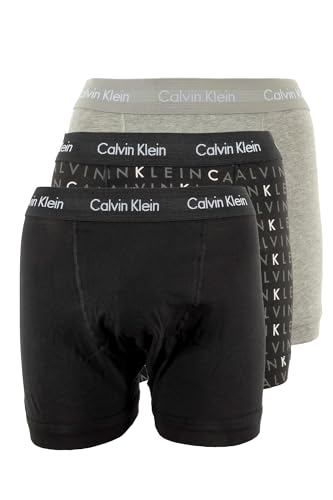 Detalle de Calvin Klein Herren-Trunks, 3er-Pack aus Baumwollstretch, mittlere Leibhöhe