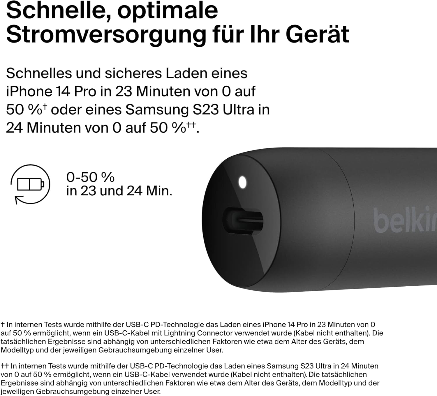 Thumbnail 1 de Belkin BoostCharge 30-W-Kfz-Schnellladegerät mit USB-C Power Delivery