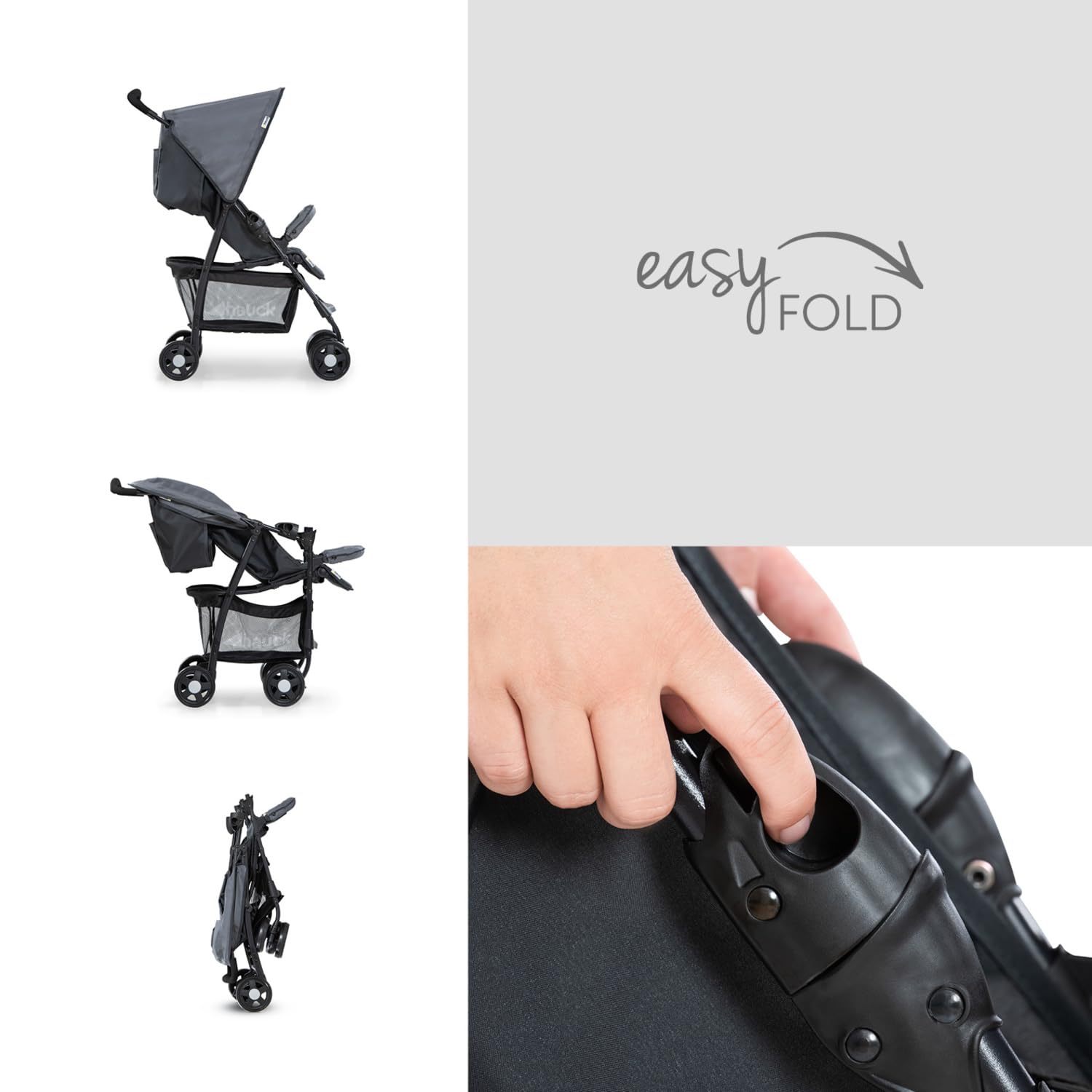 Thumbnail 3 de hauck Buggy Sport, Charcoal Stone – Leichter Reisebuggy mit Liegefunktion und großzügigem Stauraum