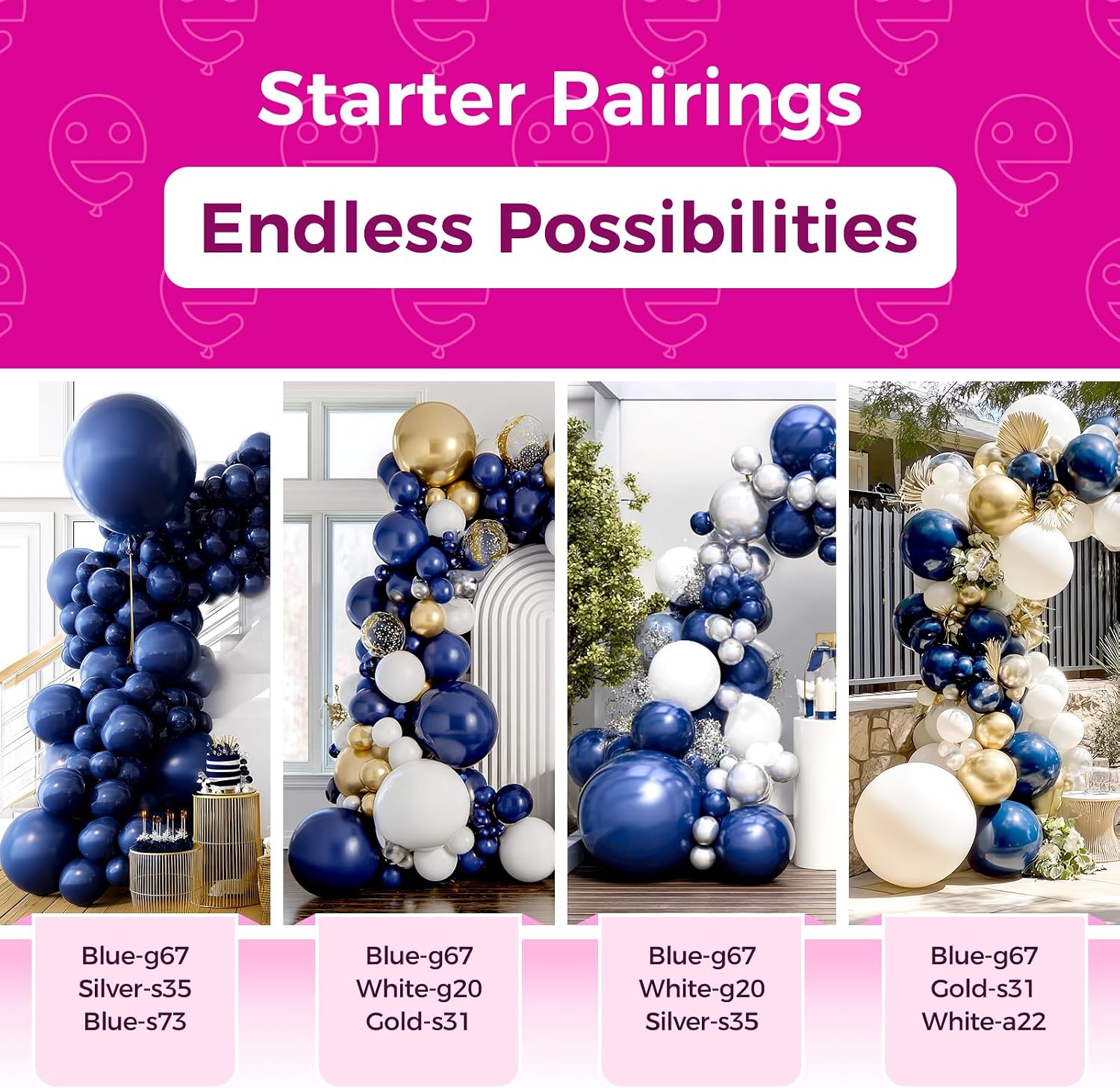 Detalle 2 de Navy Blue Latex Party Balloons 100 Pack