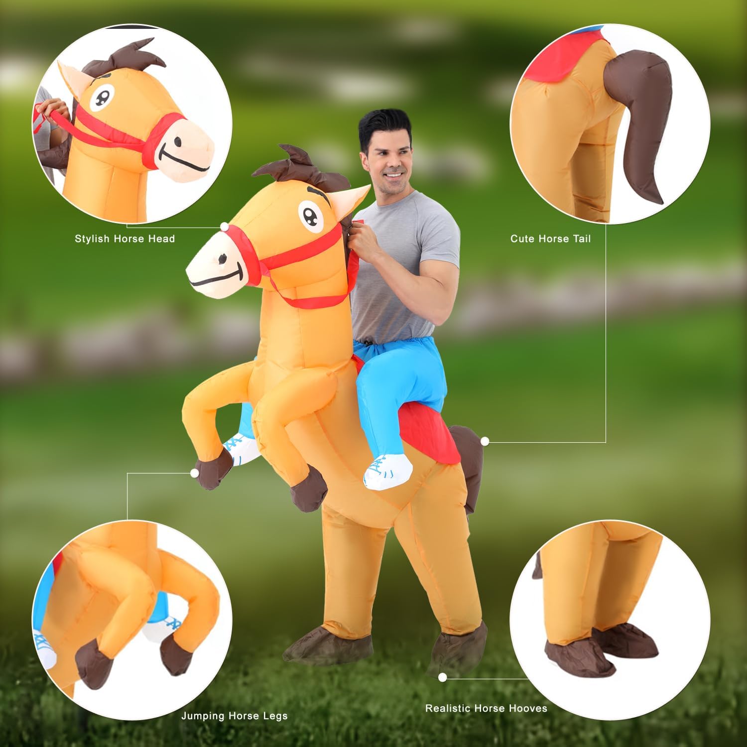 Thumbnail 1 de FXICH Disfraz caballo inflable para adultos 150‑190 cm