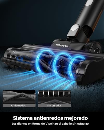 Detalle de VACTechPro 550W/50Min/50KPA Aspiradora sin Cable F02 Lite: limpieza eficiente en casa