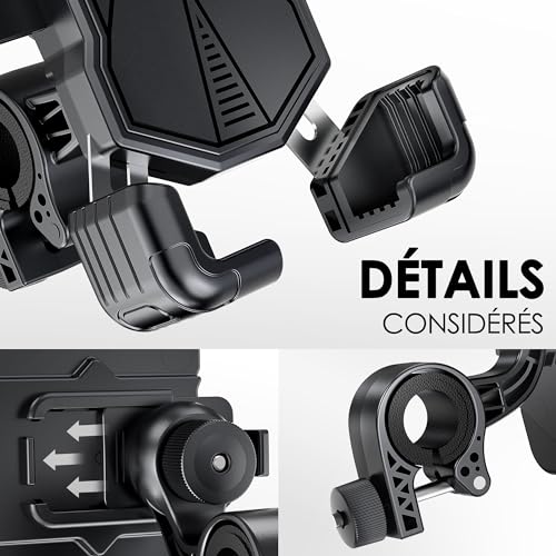 Thumbnail 1 de Support Téléphone Vélo et Moto Estralia – rotation 360° et guidon 25–35 mm, compatible 5,5" à 7,0