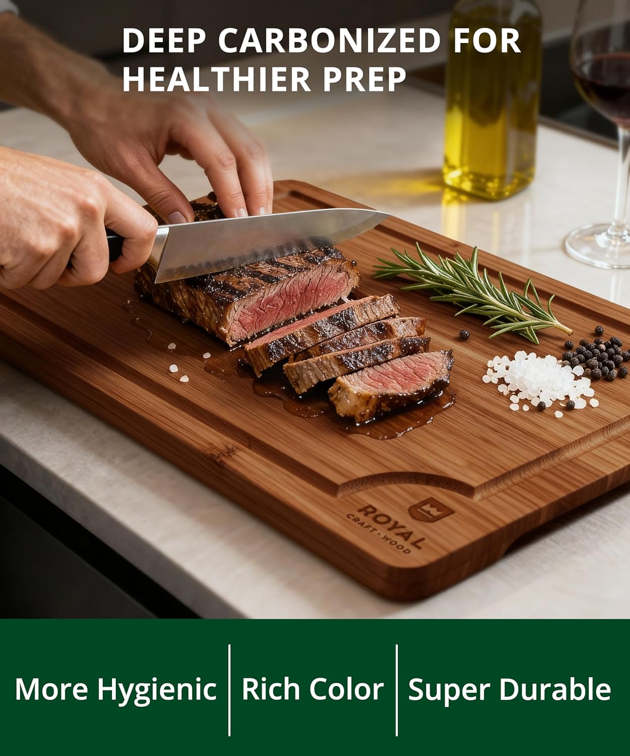 Thumbnail 5 de ROYAL CRAFT WOOD 3-Piece Bamboo Cutting Board Set 🍽