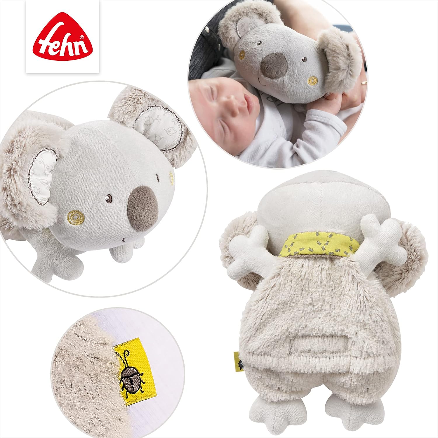 Detalle de Fehn koala termico con semi d'uva: cuscino riscaldante in peluche per neonati e bambini 0+ mesi