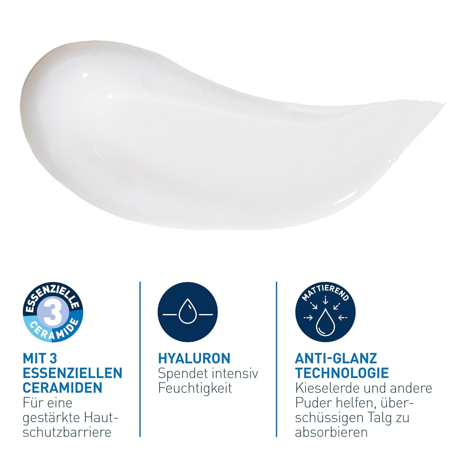 Detalle de CeraVe Mattierende Feuchtigkeitsspendende Gel-Creme – eine pflegende Lösung für Mischhaut und fettige Haut (52 ml)
