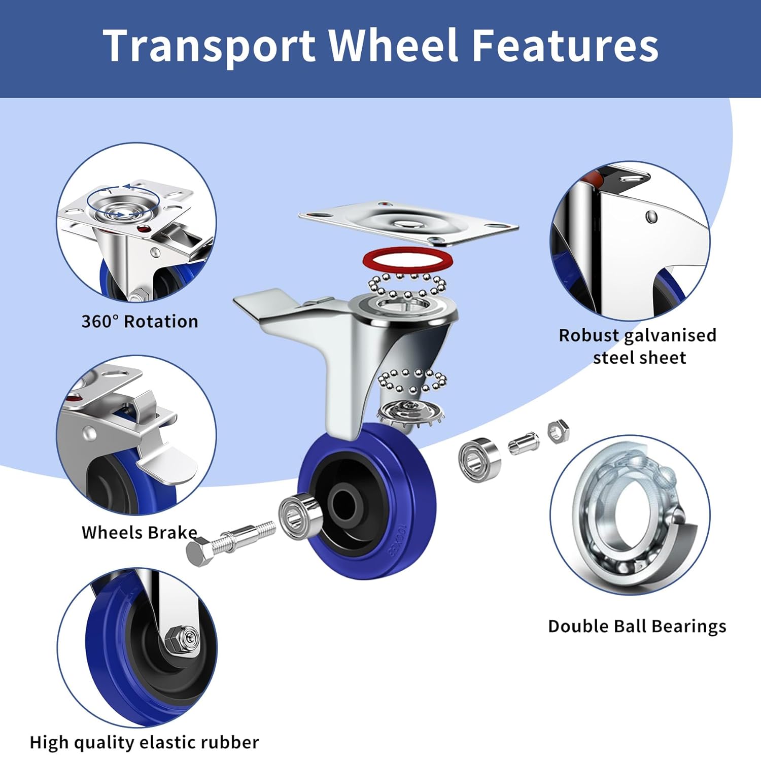 Thumbnail 3 de Forever Speed Schwerlastrollen 100 mm 4er Set