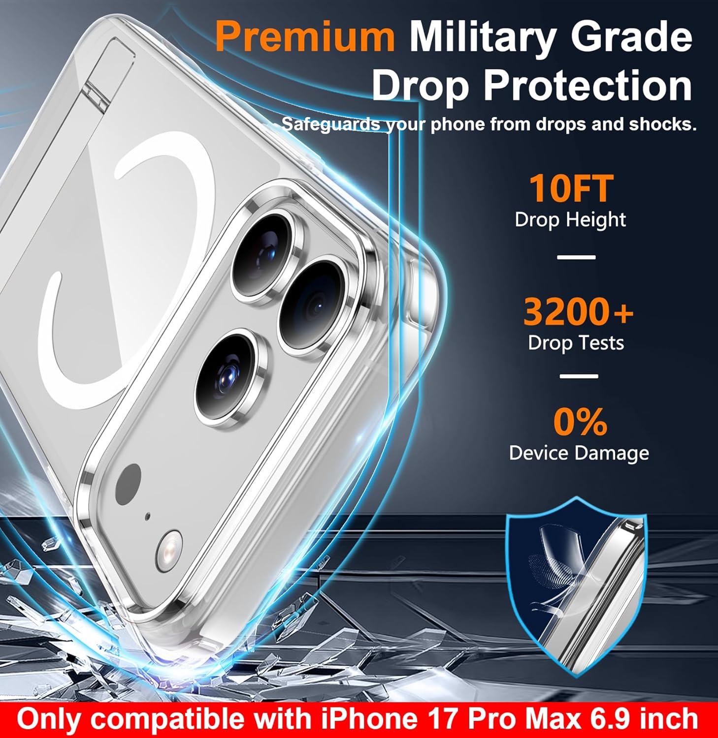 Detalle de SPIDERCASE iPhone 17 Pro Max magnetic clear case 6.9"