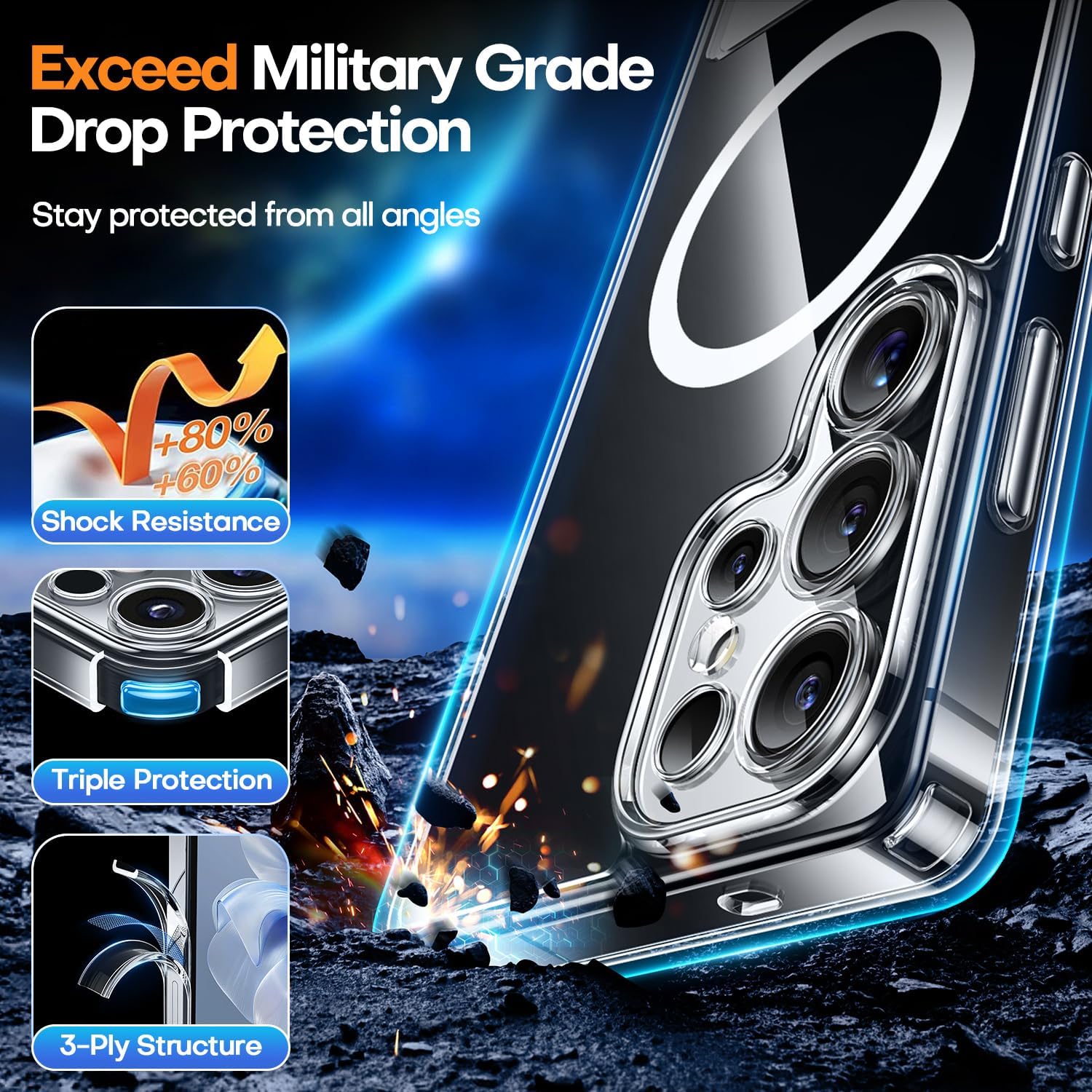 Thumbnail 4 de Coque magnétique CANSHN pour Samsung Galaxy S25 Ultra (6,9 pouces) avec béquille métal et protection photo