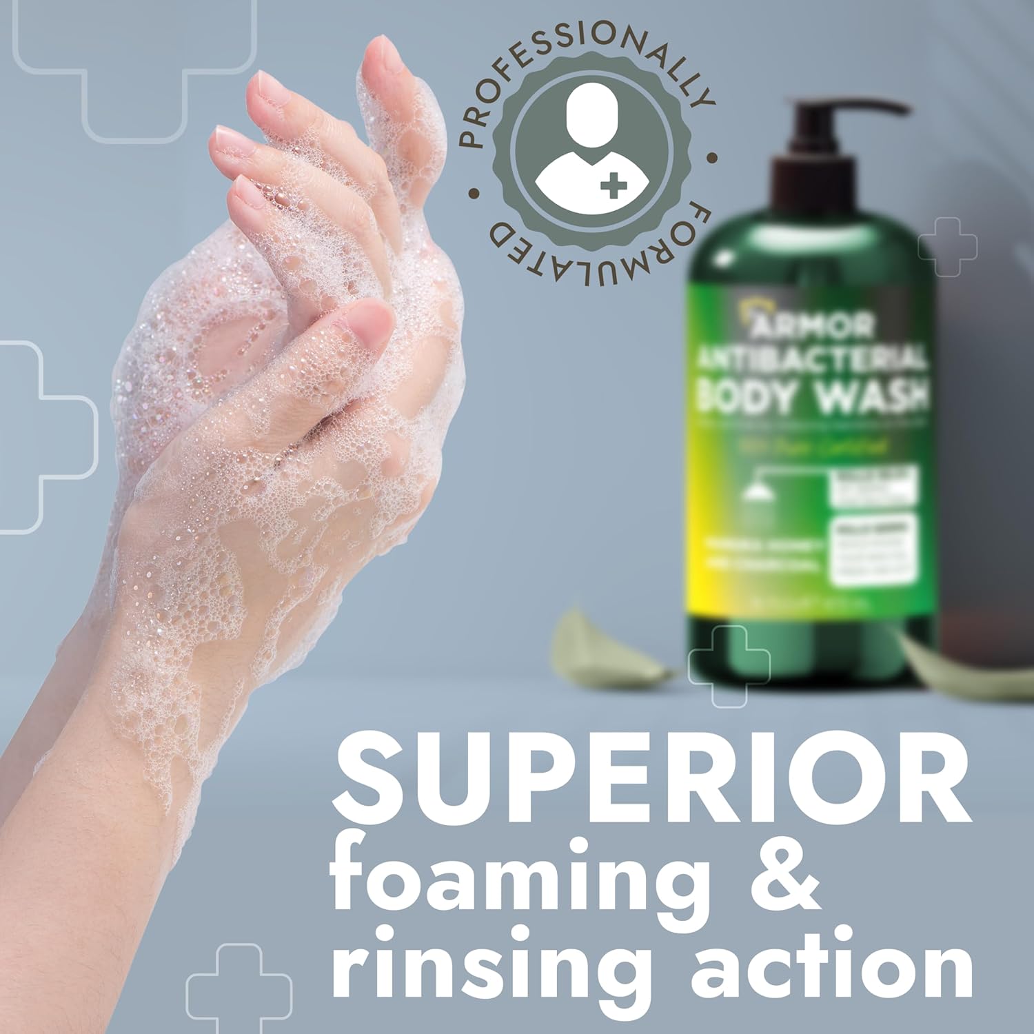 Detalle 2 de Antibacterial Body Wash with Manuka Honey & Charcoal (16 fl oz) — Kills 99.9% of Germs