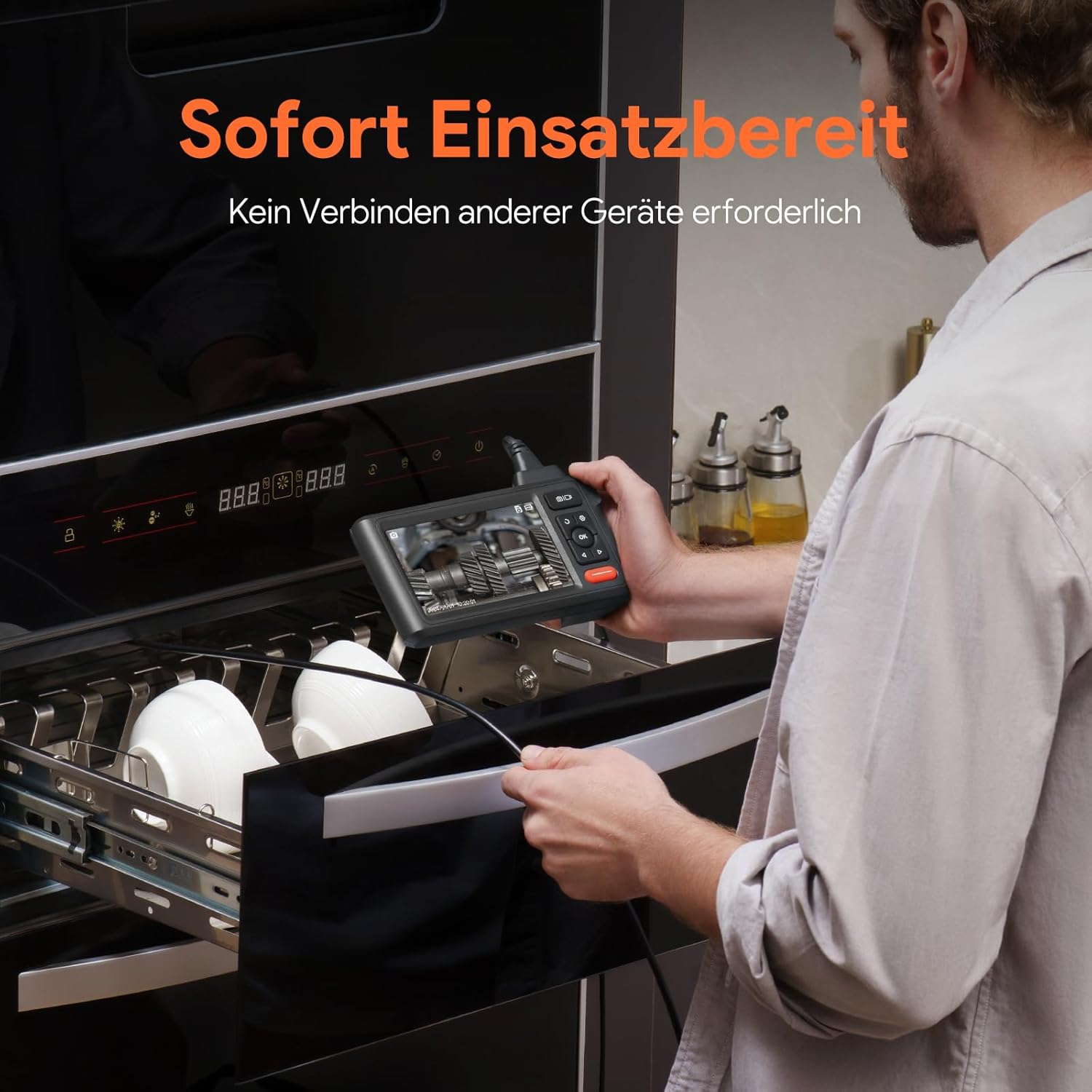 Thumbnail 5 de DEPSTECH DS620 Dual-Lens Endoskopkamera mit Licht (1080P, IP67, 5-Zoll-IPS, 5 m)