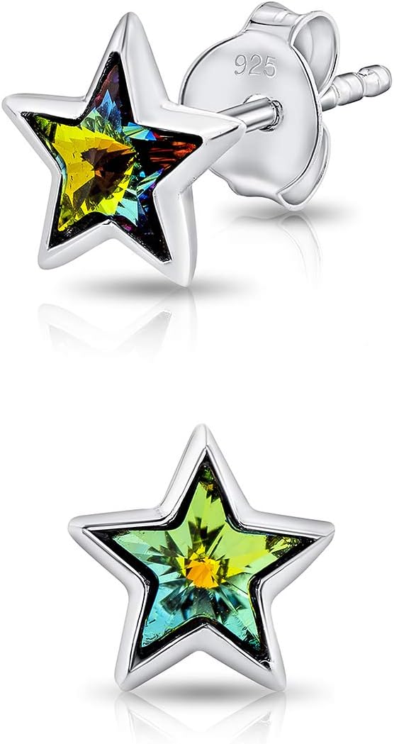 Thumbnail 1 de DTPsilver KLEINE Ohrringe 925er Sterling Silber mit Swarovski Elements Kristallen – Stern, Durchmesser 7 mm