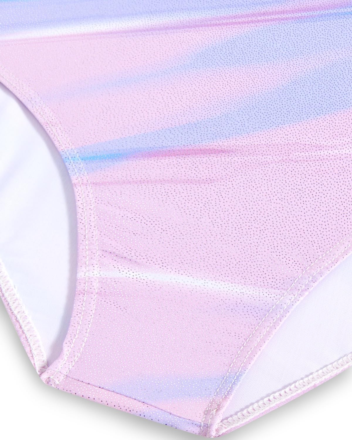 Detalle 2 de JiAmy Girls’ Gymnastics Leotards (3-pack) with Sparkly Details, Shorts & Headband, Ages 3–12