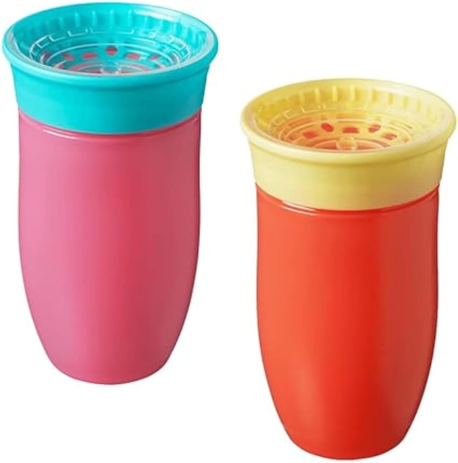 Thumbnail 6 de Nuby All Around Water Bottle - No Spill Sippy Cup (300ml/10oz) | Pack of 2 in Blue/Orange