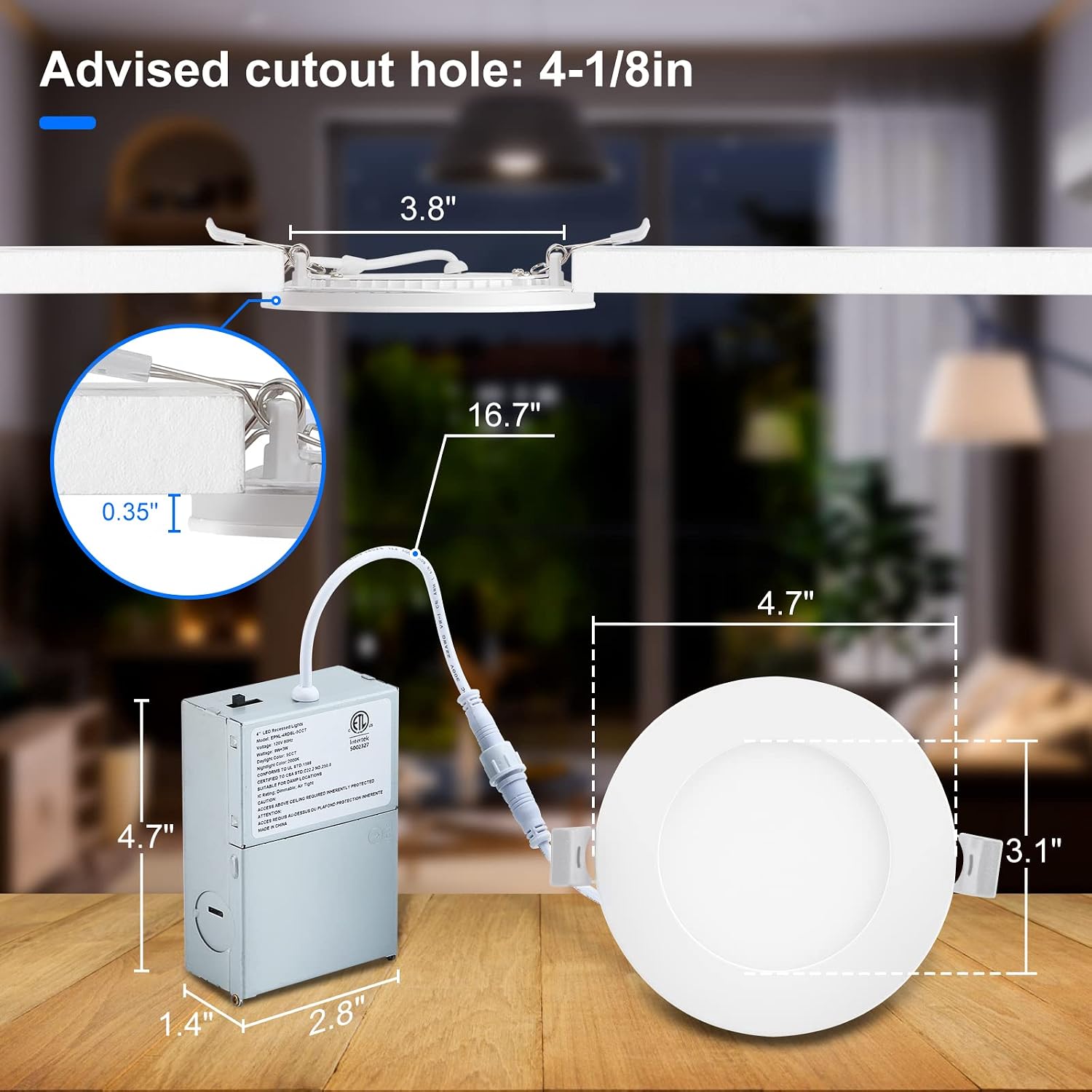 Thumbnail 3 de INCARLED 4-inch Recessed Lights with Night Light, 24-Pack, 5CCT, 9W