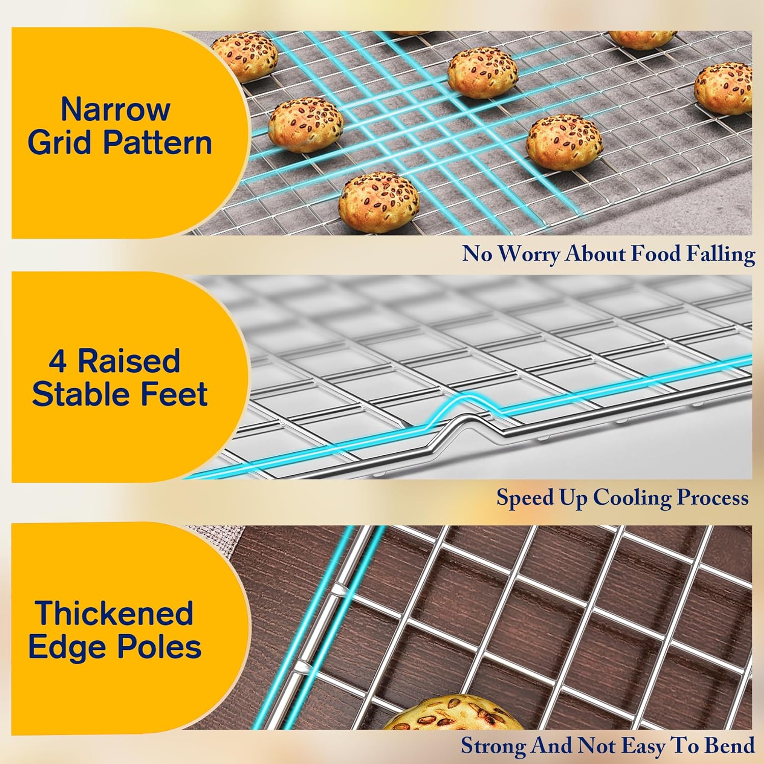 Detalle de 2PCS Stainless Steel Cooling Racks