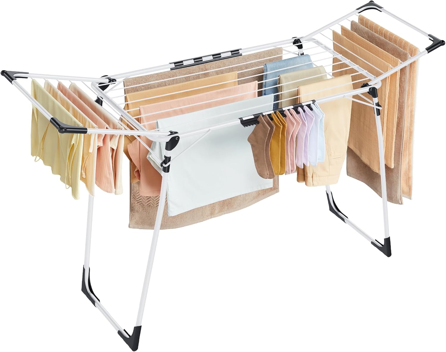 Detalle de SONGMICS Wäscheständer LLR518W01 – Standtrockner mit Flügeln, 18 m Trockenfläche, 18 kg Kapazität