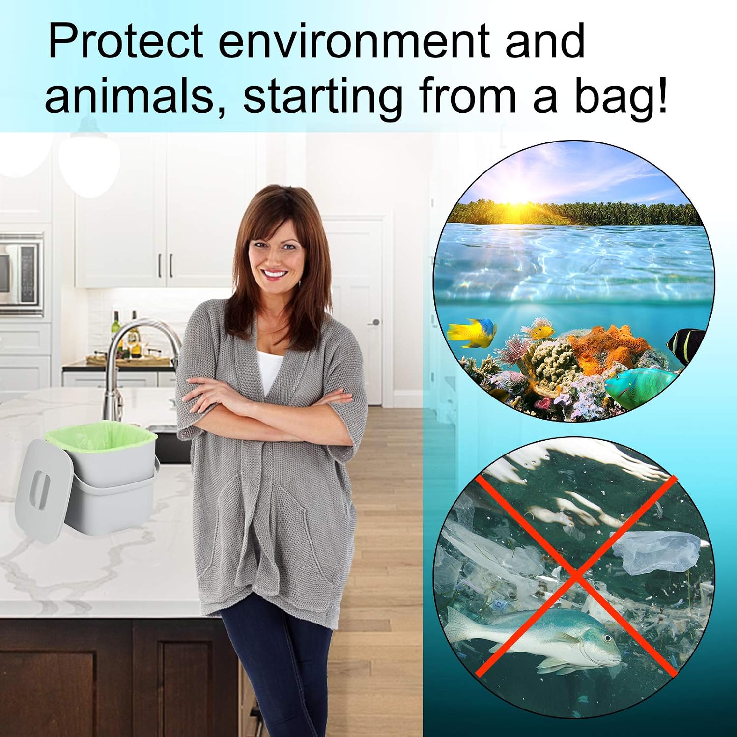 Thumbnail 6 de Aievrgad Biodegradable Trash Bags 120Pcs