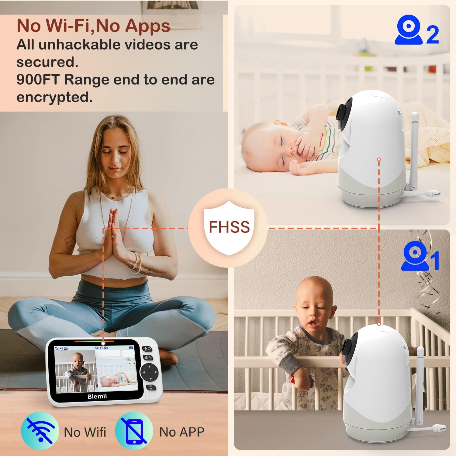 Detalle 2 de Blemil Upgrade Baby Monitor 30‑hour battery 👶🏼