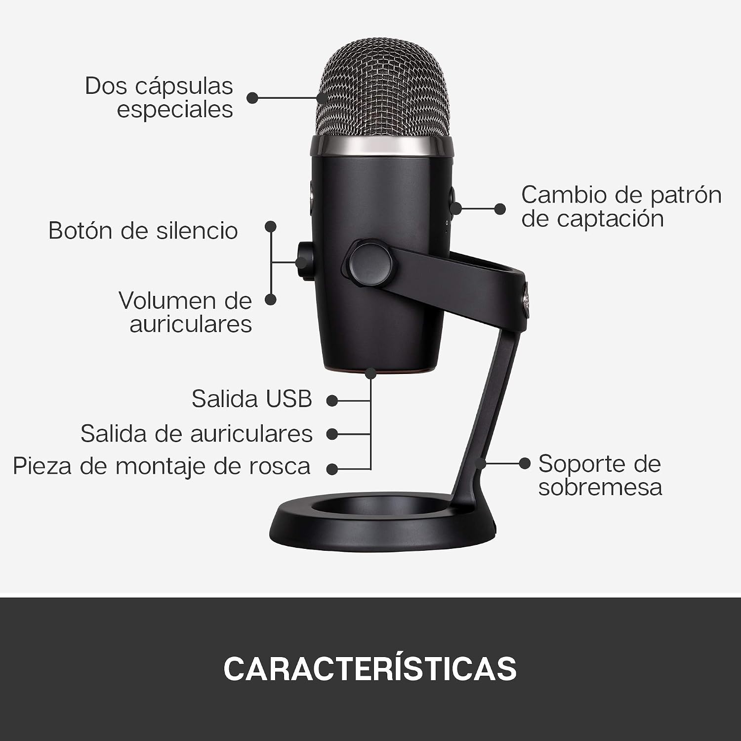 Thumbnail 6 de Logitech for Creators Blue Yeti Nano 🎙️ Micrófono USB Premium