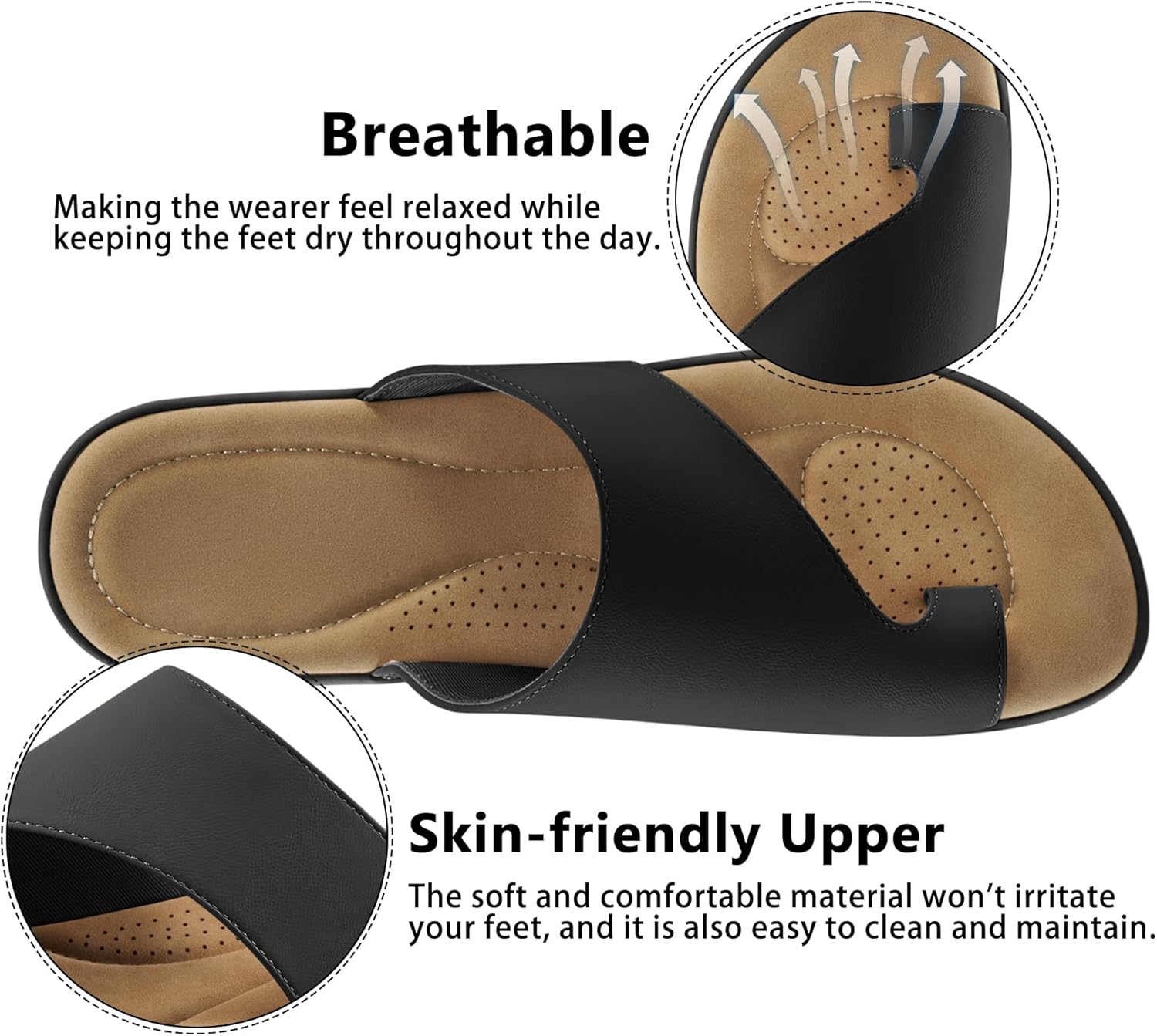 Detalle de Reimferce Summer Flat Sandals for Women — Comfortable Orthopedic Walking Slides