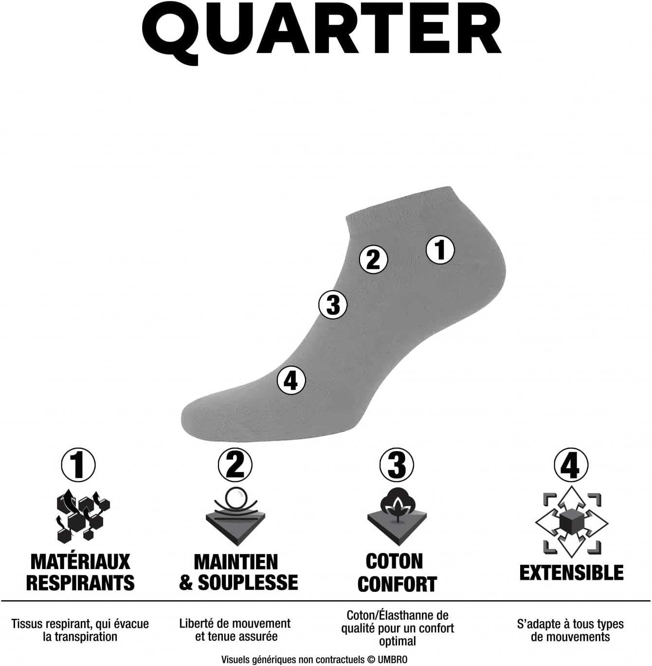 Detalle de Umbro Umb/Am/Tcx6 Calze Uomo (Pacco da 6) — comfortevoli, assorbenti e antiscivolo