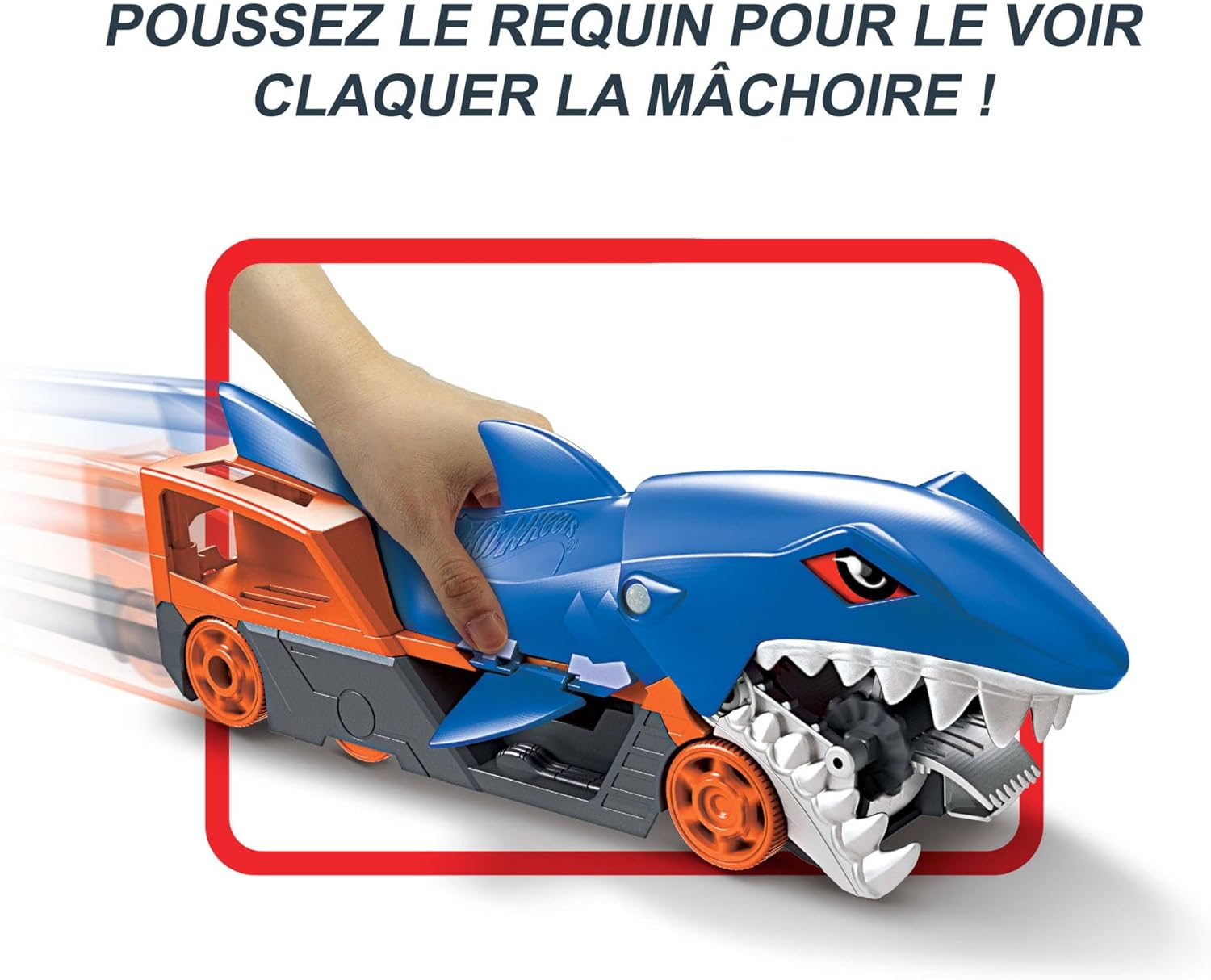 Thumbnail 3 de Hot Wheels City Requin Transporteur : Camion Shark Bite, transport et rangement intégré jusqu’à 5 véhicules