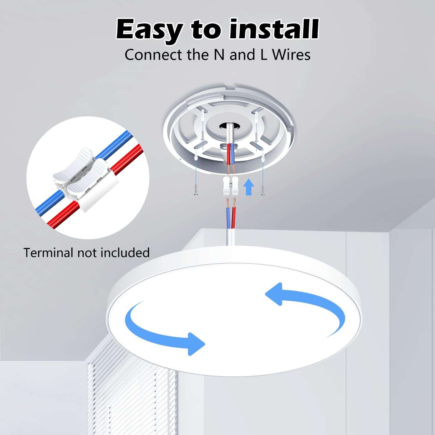 Thumbnail 2 de OUILA LED-Deckenleuchte 2er-Set Ø28 cm, 24 W, 6500 K, 2000 lm, IP44 – Wasserfest, modern, in Weiß