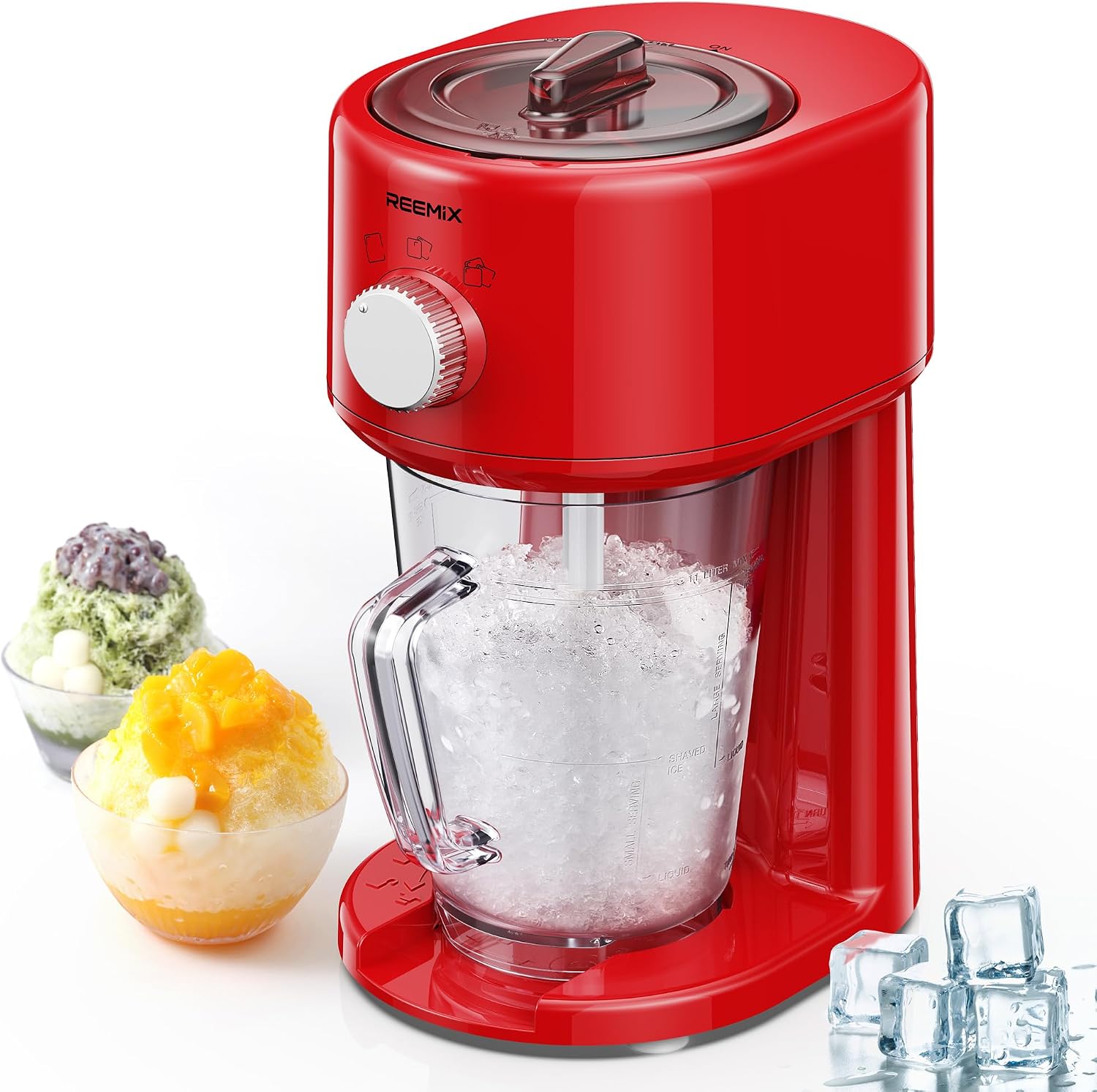 Detalle de Reemix BH9271 Electric Ice Crusher with Removable Jug, 3 Speeds, Red