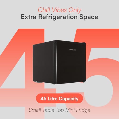 Detalle de Cookology 45L Small Tabletop Mini Fridge with Chiller Box - Black