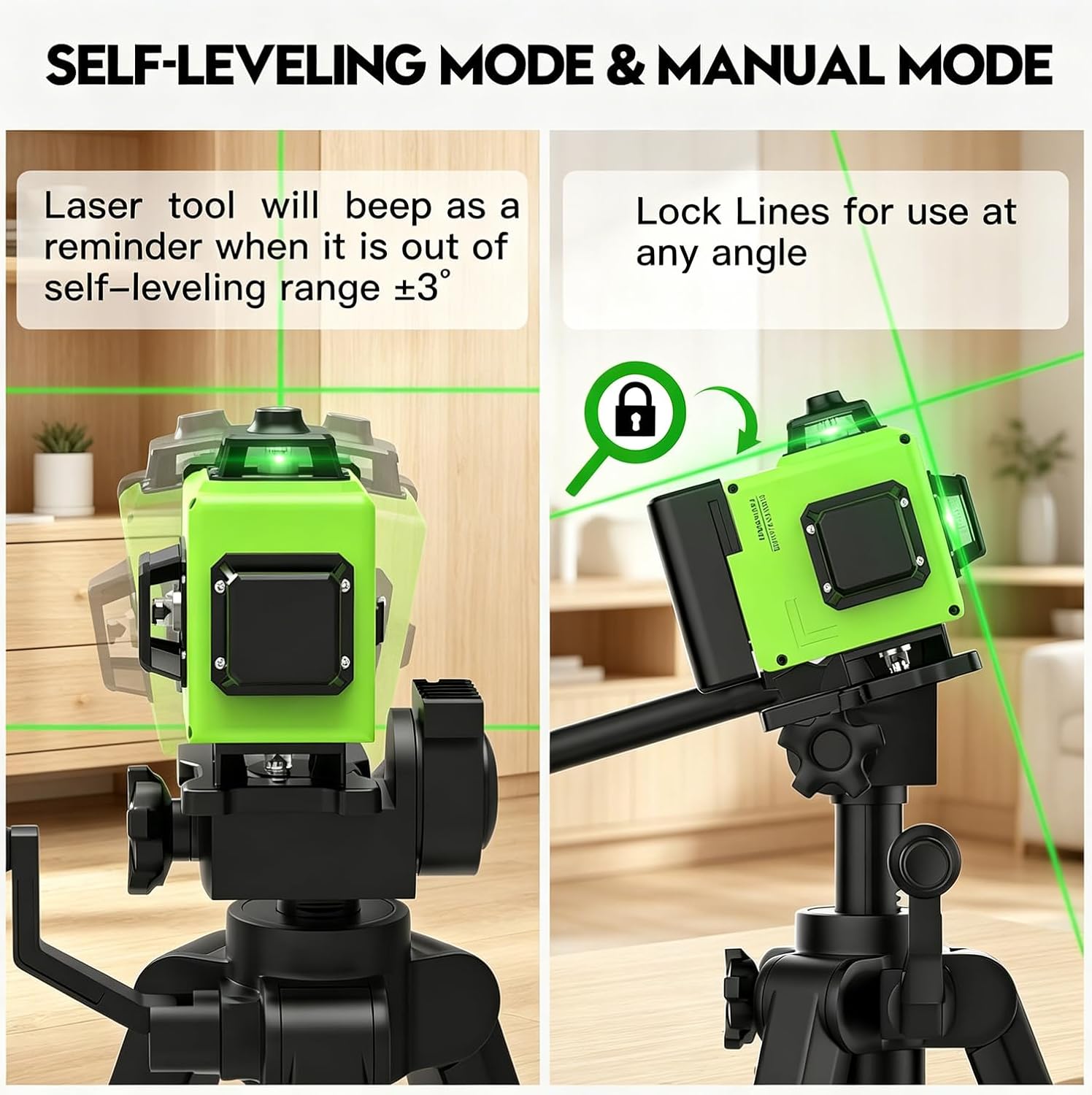 Thumbnail 2 de Livella Laser 4D Verde 360° Autolivellante con 16 linee e luminosità regolabile