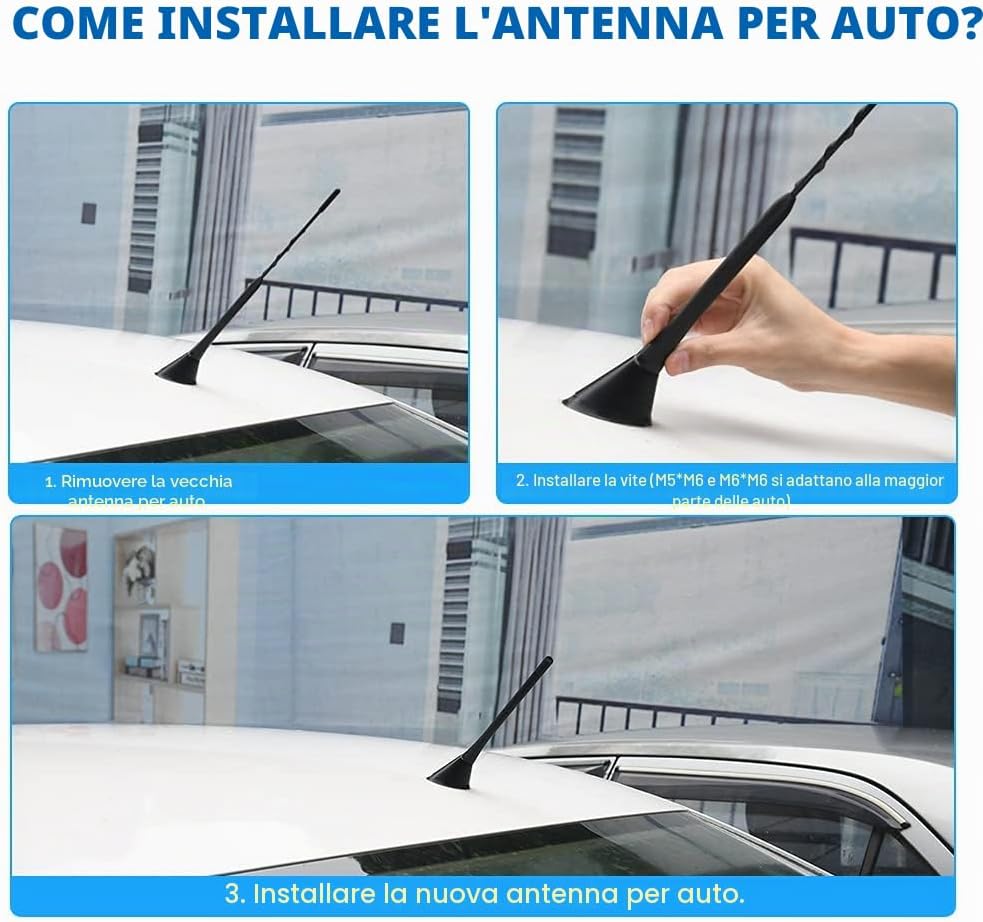 Thumbnail 5 de URAQT Antenna Auto universale 18,5 cm