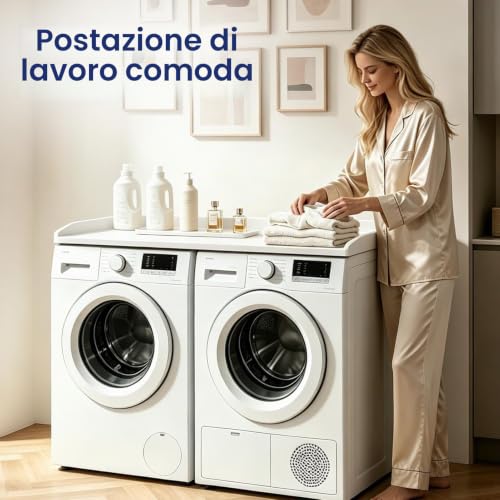 Detalle de Piano di Lavoro per Lavatrice e Asciugatrice 120 x 60 cm – Bianco (Askelierg)