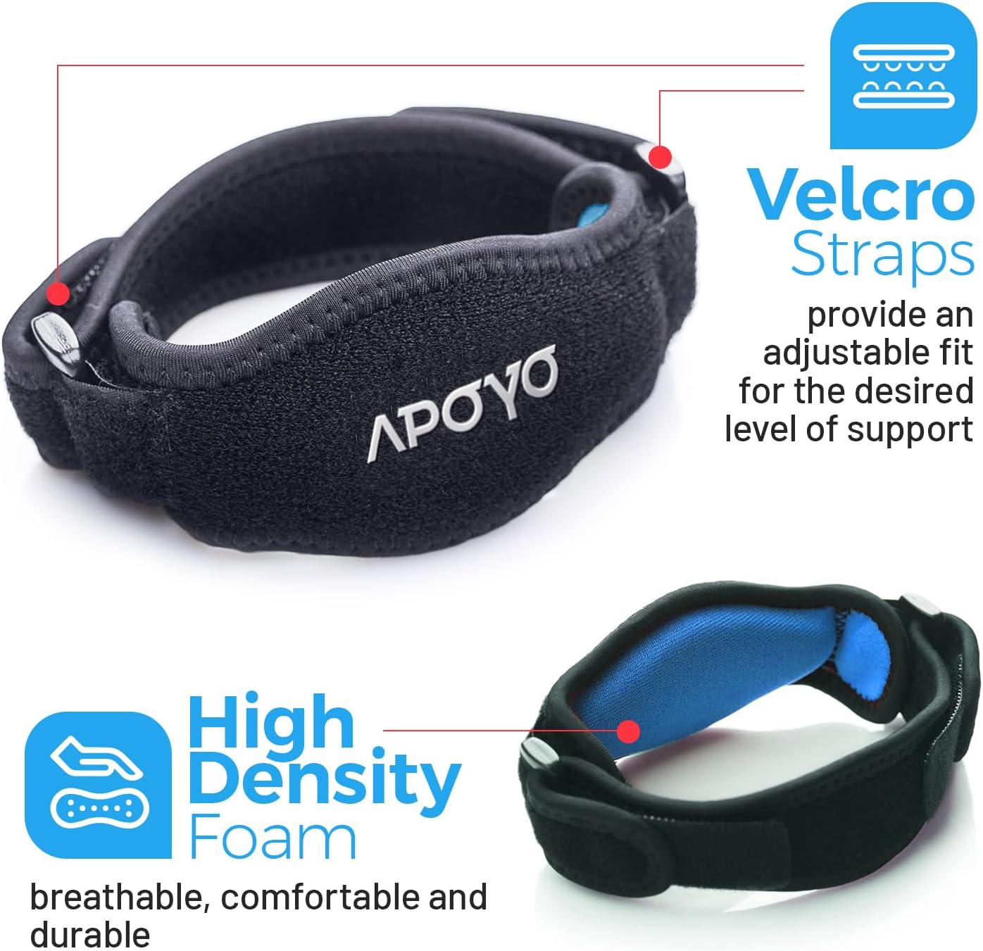Detalle de APOYO Tennis Elbow Brace: Adjustable Counterforce Arm Band for Tendon Relief