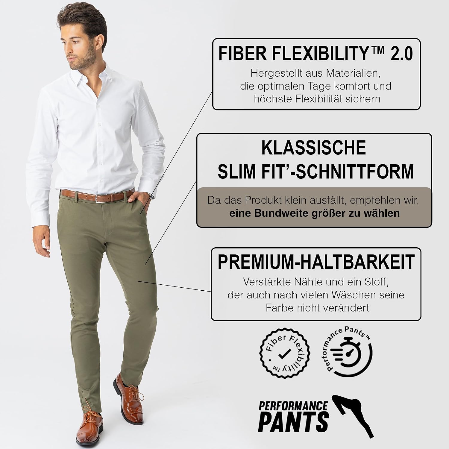 Detalle 2 de Performance Pants Herren – Slim Fit Stretch