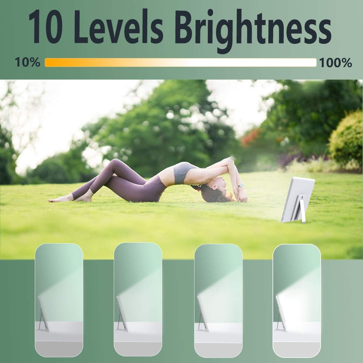 Detalle de Easysleep Sun Lamp 10000 Lux LED Energy Therapy (White) with 7 timer settings and adjustable brightness