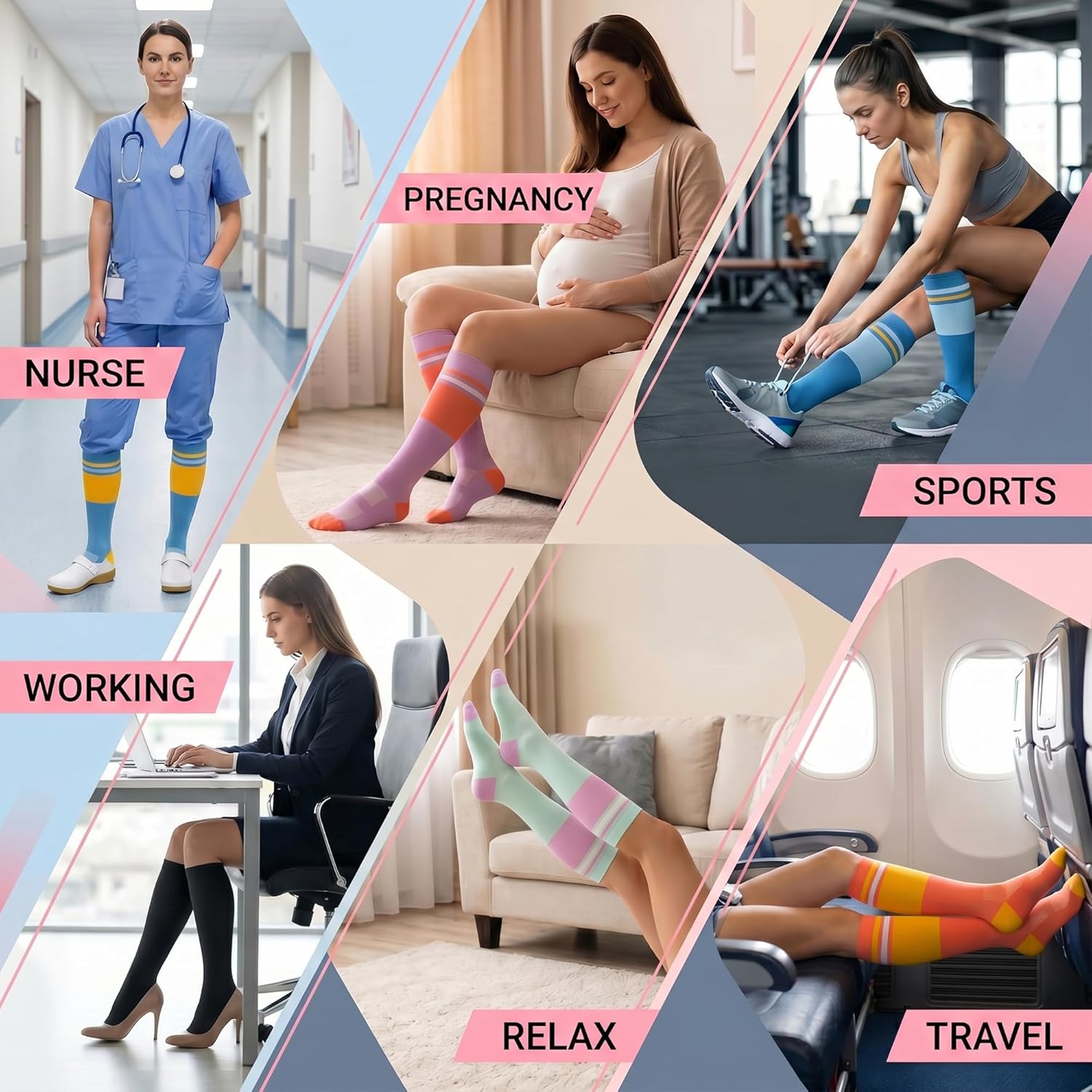 Thumbnail 5 de fenglaoda Compression Socks 3 Pairs