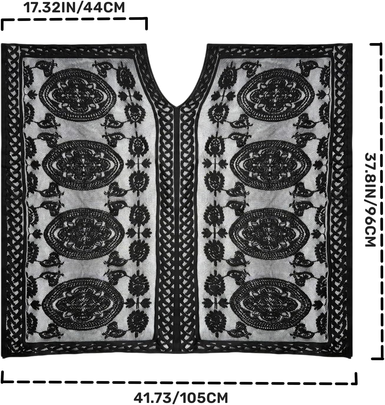 Thumbnail 5 de Colornival kimono de plage en dentelle – robe cache-maillot en polyester, déchiquetée et fluide (taille unique)