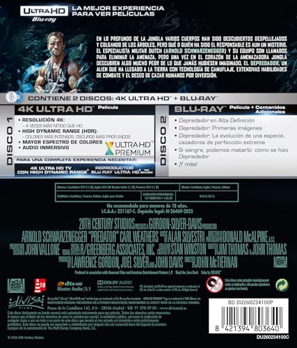 Detalle 2 de Depredador (1987) — 4K UHD + Blu-ray | John McTiernan | Divisa Films