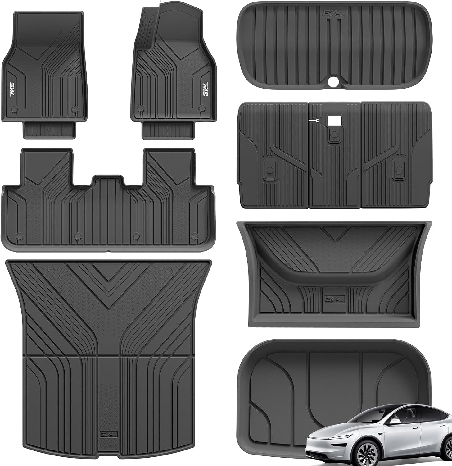 Detalle de 3W 10-Piece All-Weather Floor Mats & Boot Liner for Tesla Model Y Juniper Premium Performance (2025–2026) – Thorex™ TPE Set