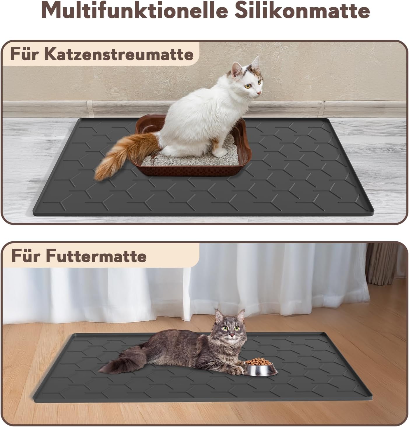 Thumbnail 5 de Garoopion Katzenklo Matte 86x56 cm – Silikon-Unterlage mit wasserdichtem Rand