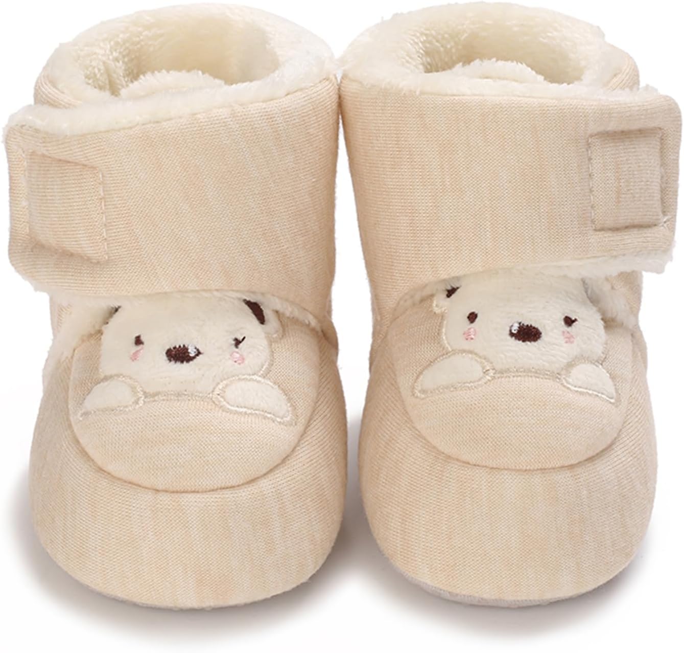 Detalle de RVROVIC plush winter snow boots for babies and toddlers with anti-slip sole and bowknot detail