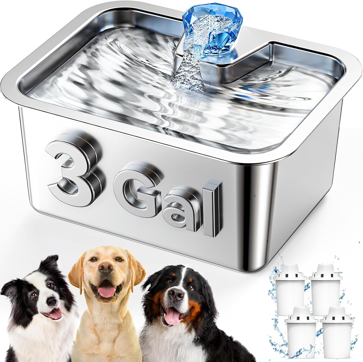 Detalle de 3 Gallon Large Dog Water Fountain Dispenser