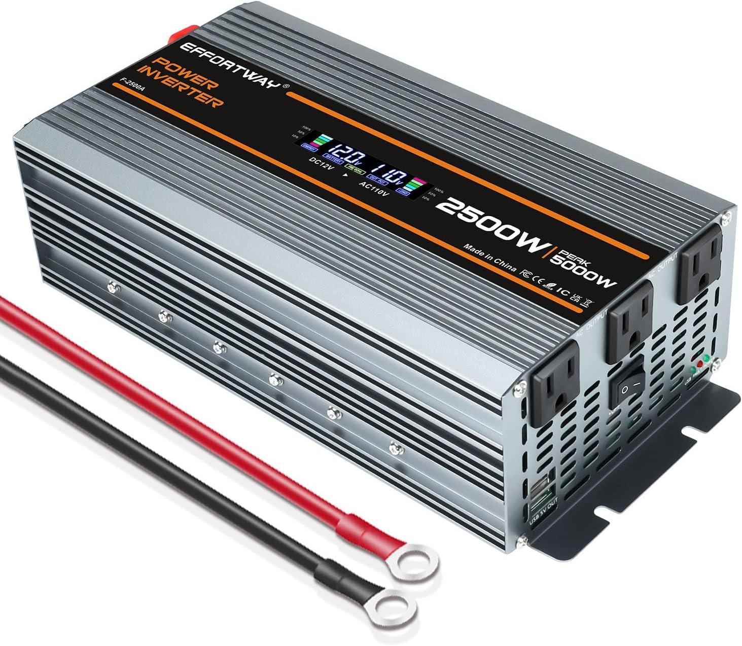 Detalle de EFFORTWAY 2500W Power Inverter, 12V to 110V