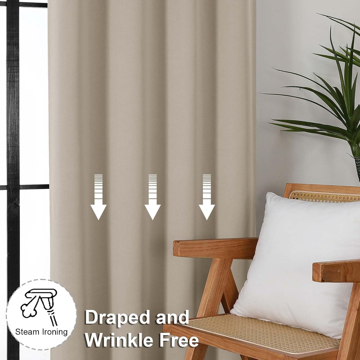 Thumbnail 5 de Simplebrand Ava Biscotti Beige Blackout Curtains 63