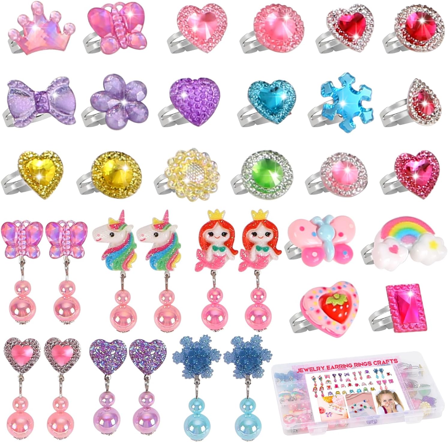 34-Piece Kids Jewelry Set for Ages 3–8