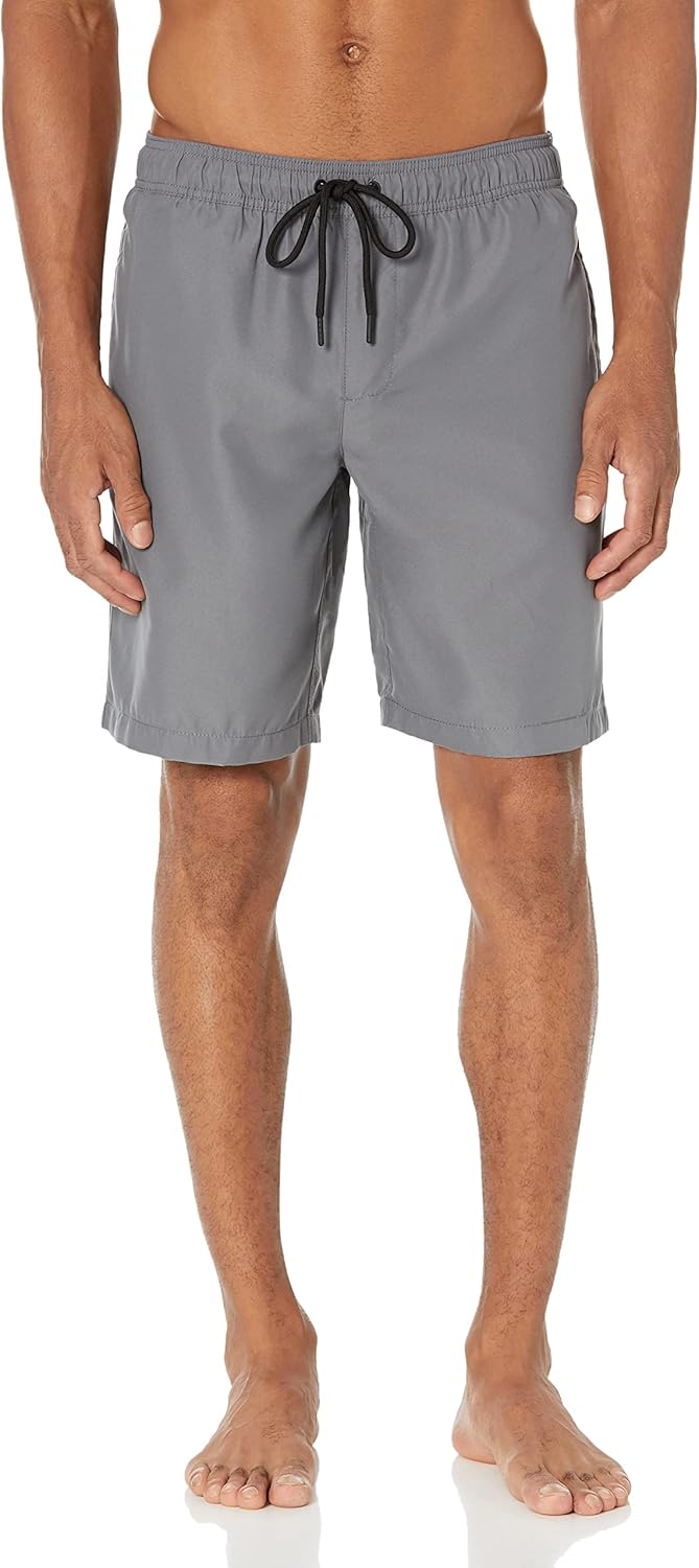 Detalle de Amazon Essentials Men's 9" Swim Trunks with Mesh Lining, Pockets, Drawstring Closure