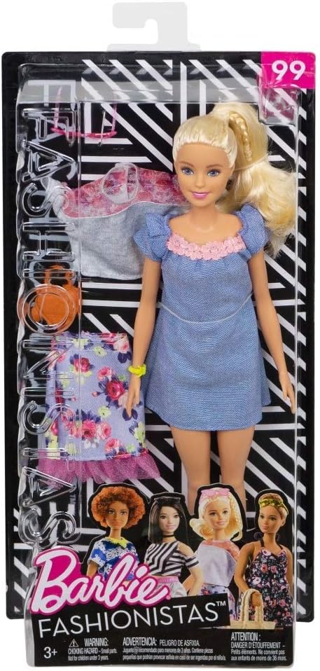 Detalle de Barbie Fashionistas Doll 99 FRY79 with Two Outfits and Fashion Accessories