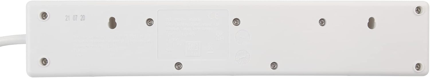 Detalle 2 de PRO ELEC PELB1921 4 Way Individually Switched Surge Protected Extension Lead White, 5m