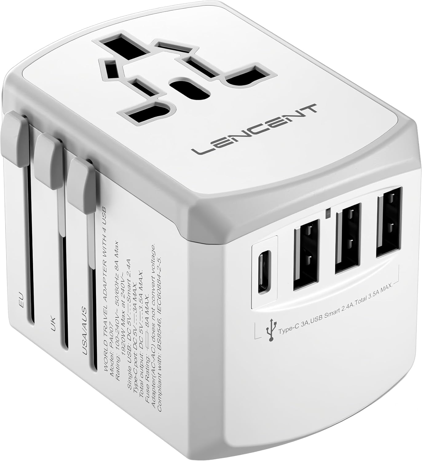 Detalle de LENCENT Weltweiter Reiseadapter 4-in-1